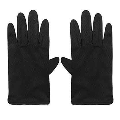 JIAHG Women Men's Driving Gloves Summer UV Sun Glove Non Slip Touchscreen Cotton Gloves Outdoor Sunblock Mittens for Cycling - color: Mesh-Black Full Finger
