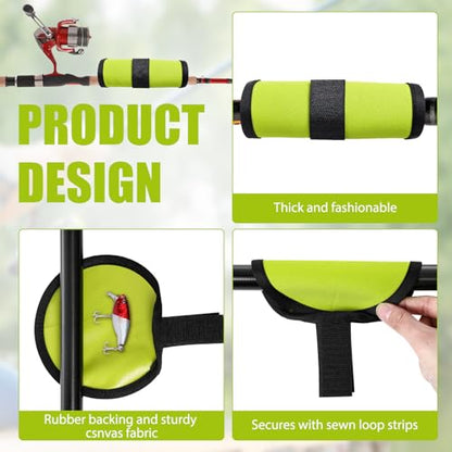 8 Pack Fishing Lure Covers，Lure Wraps for Fishing Rod，Fishing Hook Bait Covers - color: Lemon Green