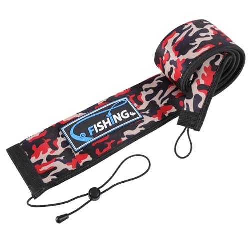 Lightproof Neoprene Fishing Rod Sleeve - Fishing Rod Cover for Storage & Transportation - Puncture Resistant Rod Sock for Casting, Trolling, Spinning Rods - color: Red Camo, size: 65"