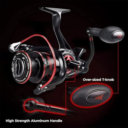 KastKing Sharky Baitfeeder III Spinning Reel 10+1 Shielded Stainless Steel BB - Carbon Fiber Drag for Live Liner Bait Fishing Action - style: 5000