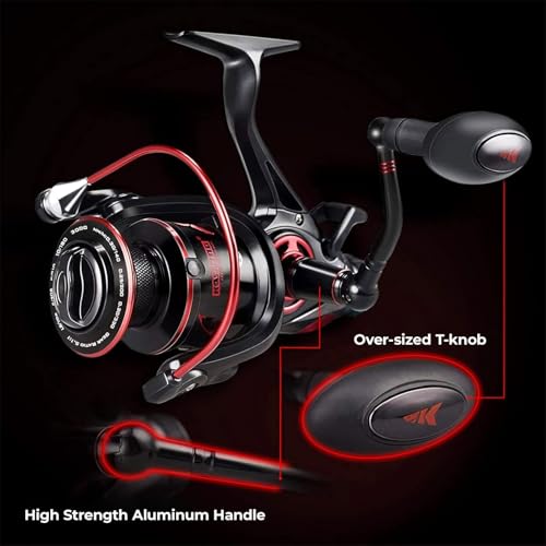 KastKing Sharky Baitfeeder III Spinning Reel 10+1 Shielded Stainless Steel BB - Carbon Fiber Drag for Live Liner Bait Fishing Action - style: 4000