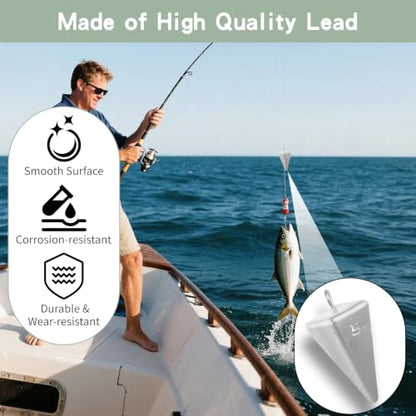 Pyramid Sinkers -18 Pieces - Tangle-Free Saltwater Surf Fishing Weights with 2PCS Sinker Slider for Ocean, Beach, Pier Fishing Gear Tackle - style: 18pcs-5oz