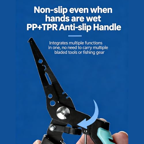 Fishing Pliers Heavy-Duty Rust-Proof | Saltwater Fly Fishing Pliers Hook Remover for Outdoor Ice Shore River Lake Angling Catfishing - color: Blue