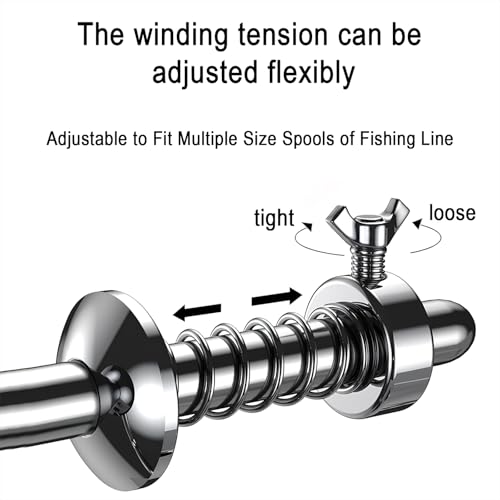 Fishing Line Spooler, Portable Reel Spooling Station for Spinning & Baitcasting Reels, Adjustable Winder Fits Multiple Spool Sizes, Tangle-Free Fishing Essentials
