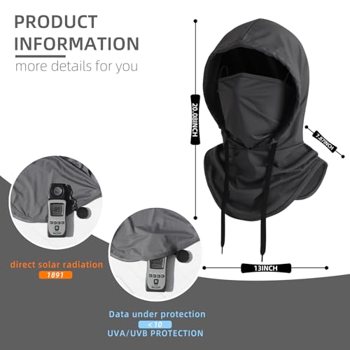 Summer Balaclava Face Mask with Breathable Holes Sun Face Shield UV Protection Full Head Mask for Men Women Fishing Cycling - color: Dark Grey-standard