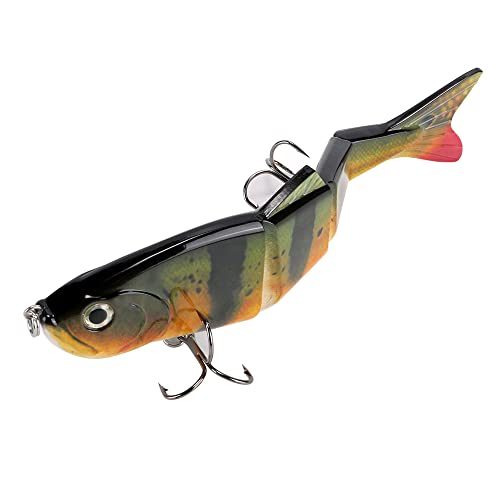 10in Multi Jointed Swimbait Fishing Lures Bait,4 Segment Big Giant Sinking Fishing Bass Lures,Crankbaits Swimbaits with Treble Hook - color: 10in,4.76oz-Color B