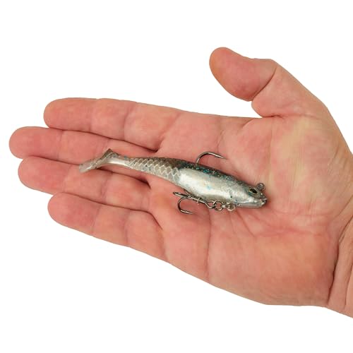 Berkley PowerBait Saltwater Pre-Rigged Cullshad Fishing Soft Bait - color: HD Pinfish, size: 4 in (0.5 oz)