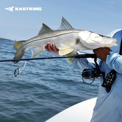 KastKing ReKon Saltwater Spinning Rod, KastFlex IM6 Carbon Graphite Blank, Zirconium Ceramic Guides, Graphite Locking Reel Seat, Oversized Drop Shot Hook Keeper, 2-Piece PTS, Saltwater Fishing - style: Spin- 12'0''- H - Fast- 2pcs