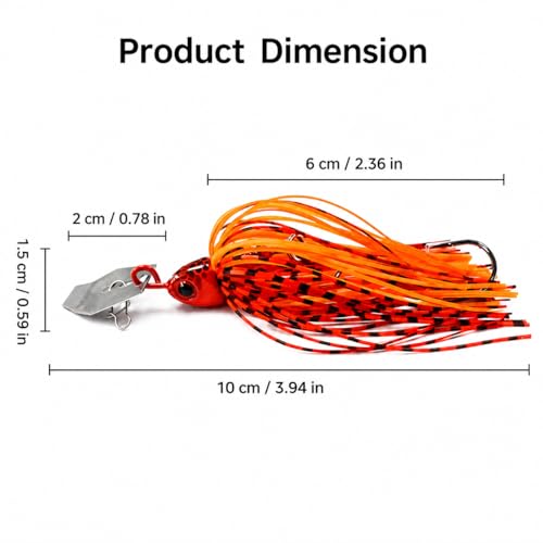 Bladed Jig Fishing Lures, Irresistible Vibrating Action, Sticky-Sharp Heavy-Wire Needle Point Hooks, 5Pcs 1/2 oz Multi-Color Kits with Storage Bag
