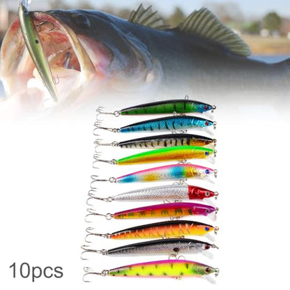 10pcs Minnow Fishing Lures Crankbaits, Fishing Lures Hard Baits Swimbaits, Minnow Topwater Baits
