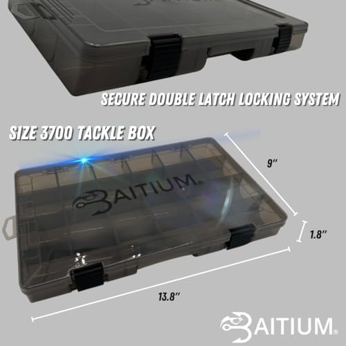Baitium Fishing Tackle Box Organizer, Tackle Boxes With Dividers, Fishing Box, Tacklebox for Fishing, 3600 Tackle Tray or 3700, Lure Organizer, Plastic Storage Organizer Box 3700 (3 Pack) - size: 3 3700 (Tray Size 13.8" x 8.9" x 1.8")
