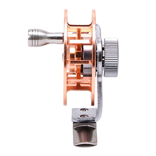 Full Metal Ultra-Light Former Ice Fishing Reels Wheel Fly Reel Aluminum Fly Little Inline Lightweight Rod and Combo Rods Accessories - color: black