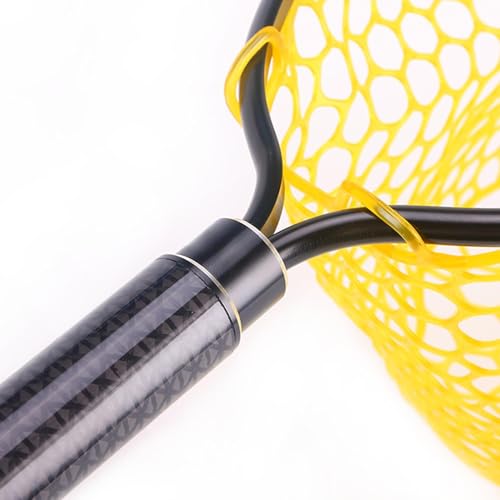 Trout Net Fine Mesh Handle Catch-Release | Fishing Landing Net for Lake River Trout Fishing - size: Carbon handle fishing net