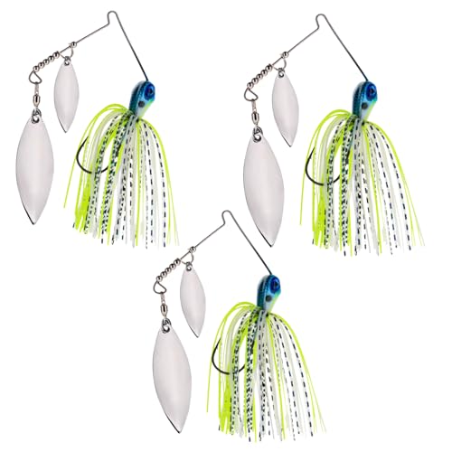Reaction Tackle Spinner Bait, Compact Profile Fishing Lure with Flash and Vibration for Bass, Trout, Pike, Salmon and Walleye (3-Pack) - color: Charming Shad, size: 1/4 Oz