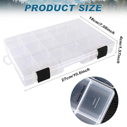 Hikary Fishing Tackle Boxes,3600 Tackle Tray Clear Plastic Fishing Box with Removable Dividers Fishing Storage Organizer Boxes for Lures (2 Packs) - color: 2 Packs