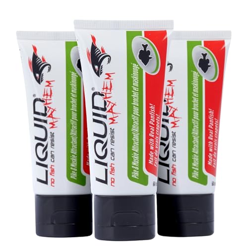 Liquid Mayhem Pike & Musky Fish Attractant Gel 60 ml / 2 oz · 60 Uses – Real Pike & Musky Bait & Aminos | UV-Enhanced Long-Lasting Gel – All Lure Types - size: 3-Pack