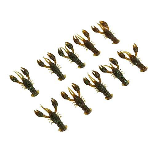 VINGVO Fishing Lures, Crawdad Soft Bait 10pcs Soft Fishing Lure Crawdad Bait PVC Shrimp Artificial Soft Lure Baits for Bass Fishing (Pack of Ten)