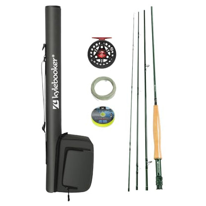 Kylebooker Fly Fishing Rod with Reel Combo Kit 3/4/5/6/7/8 Weight Starter Fly Fishing Outfit with Rod Bag - size: 4wt 8‘0“ 4pc Rod,3/4 Reel