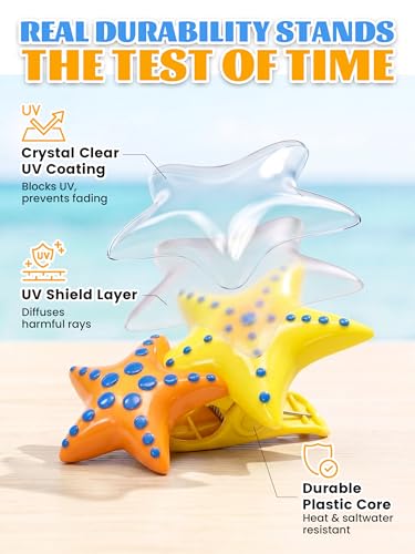 12 Pack Towel Clips for Beach Chairs, Jumbo Beach Towel Clips with Strong Grip, Cute Flamingo Parrot Starfish Anchor Clips for Cruise Pool Patio Lounge Chairs and Vacation Essentials - style: Parrot + Flamingo + Ugly Fish + Starfish + Swimming Ring + Anch