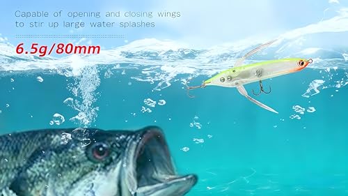 opwater Crawler Walks On Water Dragonfly Big Bass Blow Ups Great Fishing Gift Great for Freshwater Fishing - color: Clear Yellow