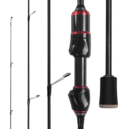 Eupheng Echolite Ultralight Spinning Rod and Reel Combo, IM8 Graphite Fast Action Trout Bass Gear, Portable Travel Setup with 5.2:1 9+1 BB CNC Aluminum Spool - size: 6'0''