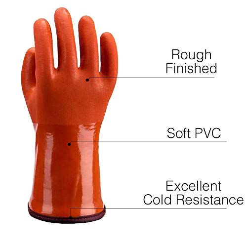LIICHAAO(1-4 Pairs Insulated&Waterproof,Chemical & Oil Resistant, Freezer Work,Warm Gloves,Non-Slip,Ultra Flexible - size: X-Large