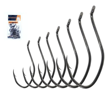 Catfishing Hooks Big River Bait Hook 25/50/100pcs, Fishing Hooks for Saltwater Freshwater,Catfish Striper Flathead Carp Bass 1# 1/0 2/0 3/0 4/0 6/0 8/0 10/0 - size: 50PCS 2#