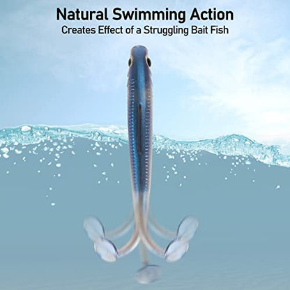 Dr.Fish Paddle Tail Swimbaits, Soft Fishing Lures for Bass Fishing 2.75-4.75 Inches, Freshwater & Saltwater Soft Plastic Baits Swim Shad Bait Minnow Lures Drop Shot - color: Coffee, size: 4.75"-5 Pack