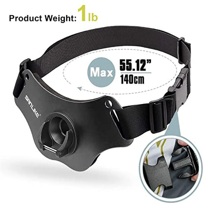 SANLIKE Fishing Belt Fight Belt Adjustable Aluminum Waist Fighting Belt Rod Holder Stand-up Fishing Belt - color: Black