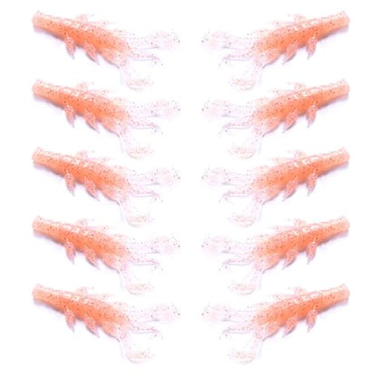 10Pcs Fishing Lures Set, Soft PVC Fishing Craw Baits Crawfishes Lures Lobster Shrimp Swimbaits for Freshwater Saltwater - size: Meat pink