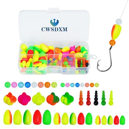 100/110/111pcs Pompano Beads Foam Floats for Fishing Float Sets for Surf Fishing Foam Bobbers Round/Bullet/Spin - color: 110pcs fishing floats kit