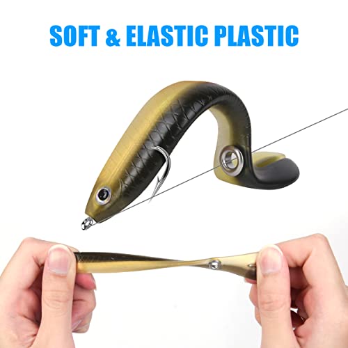Ainiv Bionic Fishing Lure, Soft Bionic Fishing Lures Kit Creative Lifelike Mock Lure Can Bounce Fishing Accessory for Freshwater & Saltwater, Suitable for Fishing Lovers Outdoor