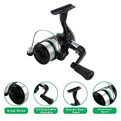 Telescopic Fishing Pole Reel Combo Ultralight Fishing Rod Spinning Reel with Tackle Bag All-in-One Fishing Accessories Fishing Gear Gifts Kit for Kids Adults Youth Beginner Saltwater Freshwater - color: Green-6.89ft