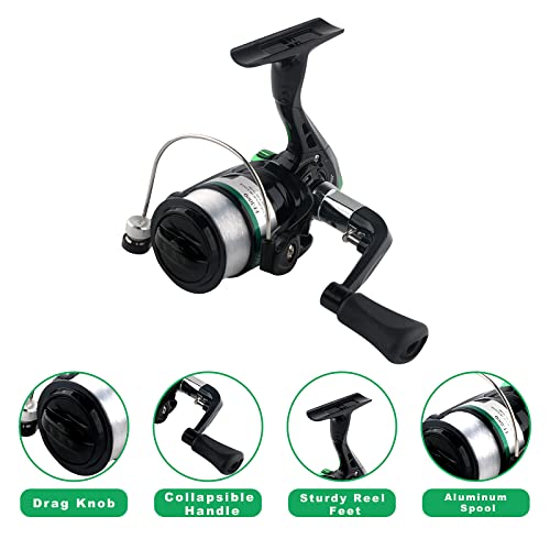 Telescopic Fishing Pole Reel Combo Ultralight Fishing Rod Spinning Reel with Tackle Bag All-in-One Fishing Accessories Fishing Gear Gifts Kit for Kids Adults Youth Beginner Saltwater Freshwater - color: Green-6.89ft