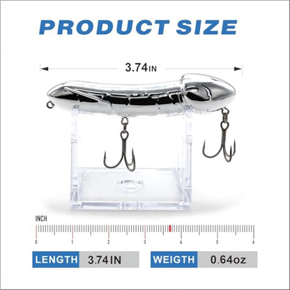 Funny Fishing Gifts for Men Women, Novelty Bass Topwater Lures, Father Christmas Birthday Gifts Stocking Stuffers - color: Sliver