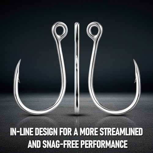 Alwonder 10-Pack Inline Hooks 5X Strong Single Replacement Hook for Hard Baits, High Carbon Steel Heavy Duty Welded Eye Fishing Hooks, Jigging Hook for Freshwater Saltwater Trolling Fishing Tackle - size: #2/0