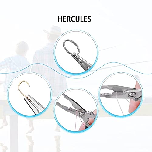 Fishing Gear Fishing Gifts for Men,Fishing Stuff,Aluminum Fishing Pliers Fly Fishing Accessories Fish Lip Gripper Saltwater Resistant Fishing Tools with Sheath and Telescopic Lanyard