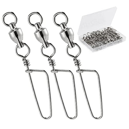 Dr.Fish 20 Pack Fishing Snap Swivels Ball Bearing Swivels Fishing Tackle Saltwater & Freshwater Coast Lock Lure Snaps Clips Terminal Tackle Line Leader Connector Accessories - size: #7-232LB-20 Pack