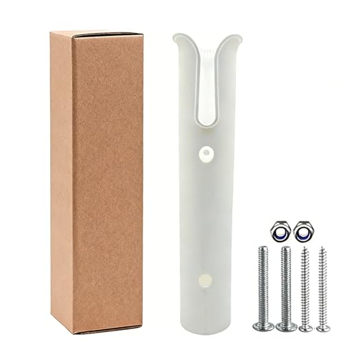 Fishing Rod Holders Wall Mounted 3 Pole Tubes Adjustable Fishing Rod Holder Bracke for Boat Kayak Garage Cooler Trailer Portable with Hardware - color: White-1 Pole