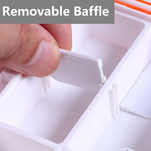 TopHomer Fishing Tackle Box, Waterproof Tackle Trays, Plastic Tackle Box Organizer with Removable Dividers Storage Lure Box for Lures - style: Small Orange