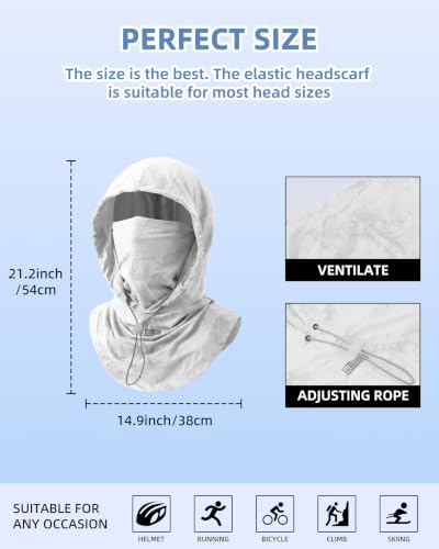 Cooling Breathable Balaclava Mask Sun UV Protection Sun Face Shield for Men Women Fishing Cycling Motorcycle Skiing Hiking - color: White