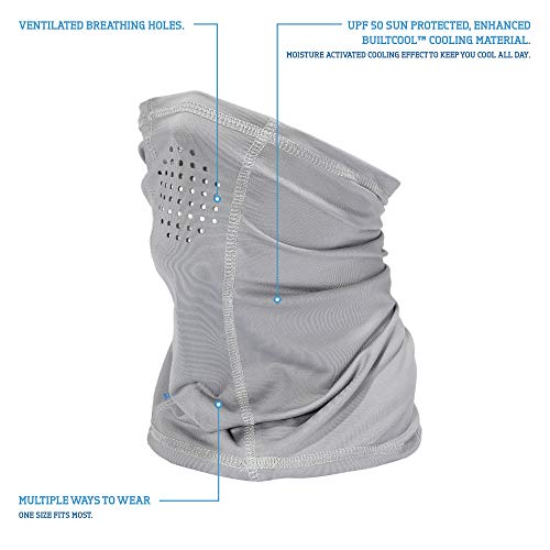 HOT SHOT Cooling Fishing Gaiter - UPF 50 Sun Protection – Breathable Face Mask - color: Gray