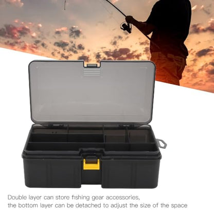 Fishing Tackle Box Water-proof Bait & Lure Organizer with Removable Dividers, Portable PP Plastic Storage for Fishing Accessories (21.5x12x6.7cm)‌