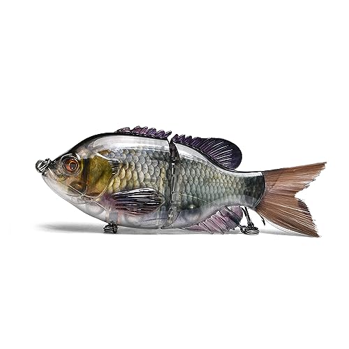 5.9in Multi Jointed Swimbait Fishing Lures Bait,2 Segment Big Giant Sinking Fishing Bass Lures,Crankbaits Swimbaits with Treble Hook - color: 5.9in,1.94oz-Color H