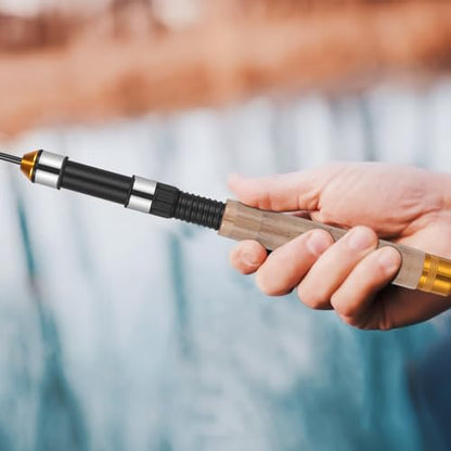 NUOBESTY Telescopic Mini Ice Fishing Rod 25.6 Inch Ultra-Light Portable Fishing Pole with Two Durable Guides for Winter and Outdoor Travel