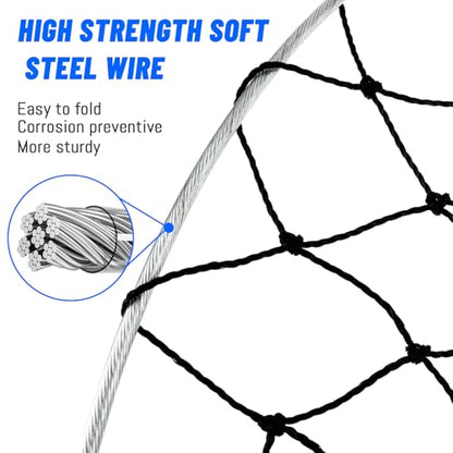 Foldable Bridge and Pier Fishing Net for Pier Fishing High Load Drop Net Fish Basket for Saltwater Freshwater Collapsible Basket with 49.2 FT Rope Soft Steel Hoop - size: 32*36inch