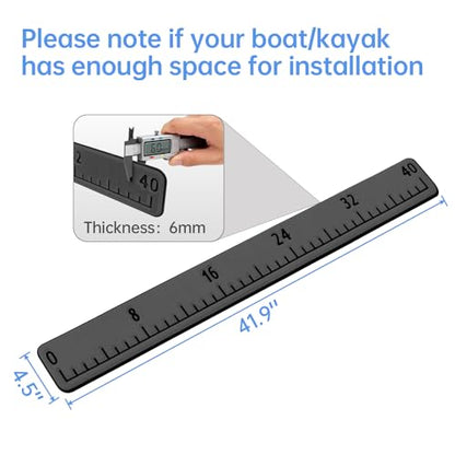 Fish Ruler with 3M Adhesive - 40in EVA Foam Fish Measuring Ruler for Fishing Boat Marine Accessories, Waterproof Non Slip Fish Measuring Tape, Fish Measurement Sticker Tool for Boat Kayak - color: Dark Grey