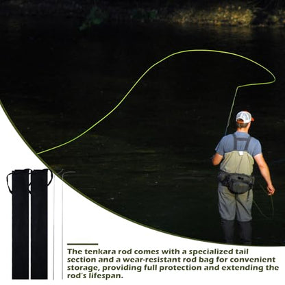 Goture 2pcs Tenkara Fishing Pole for Streams, Rivers, Ultralight 24T Carbon Fiber Fishing Rods, 360° Rotating Tip for Smooth, Inshore Trout Pole for Micro Fishing - size: 4.9ft / 1.5m
