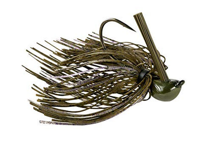 War Eagle Jiu-Jigsu Bass Fishing Lure with Weed Guard and Hole-in-One Style Skirt - color: Green Pumpkin Purple