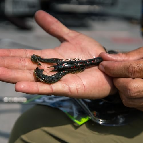 Googan Squad Krackin' Craw Soft Plastic Crawfish Bait for Bass Fishing – Patented V-Ridge Claws, Salt-Injected, Slaunch Sauce Scent (6pk) - color: Alabama Craw, size: 4"